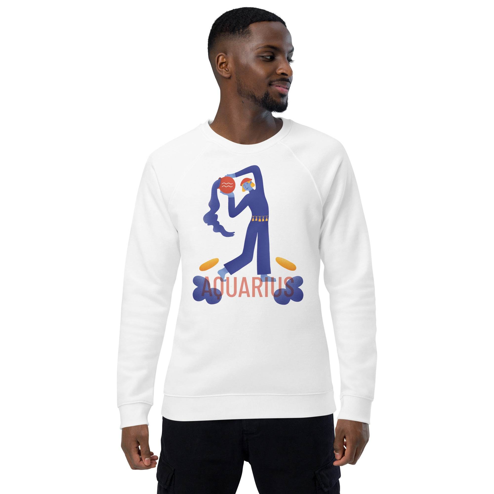 Aquarius Unisex Organic Raglan Sweatshirt - Raw Edition - 