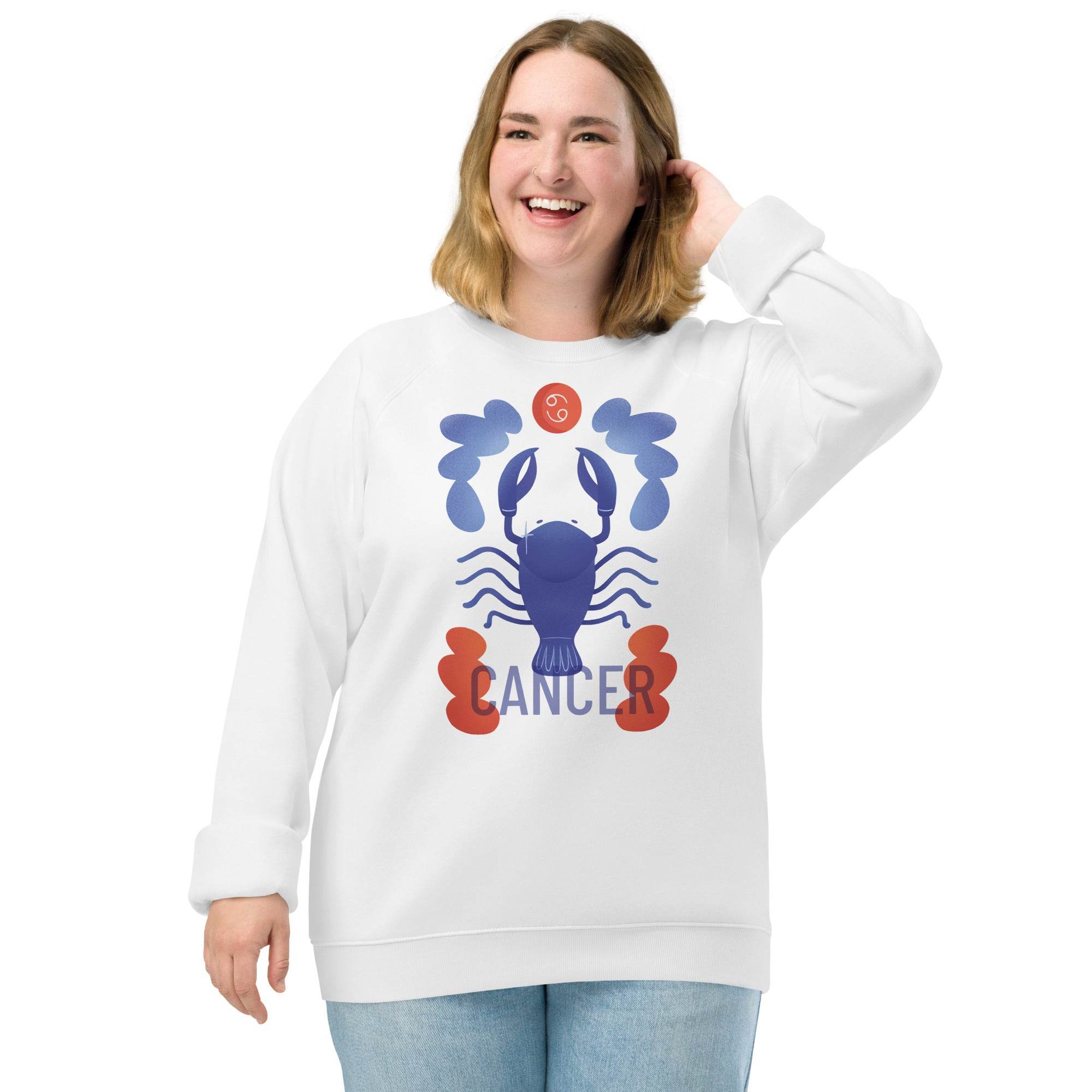 Cancer Unisex Organic Raglan Sweatshirt - Raw Edition - 