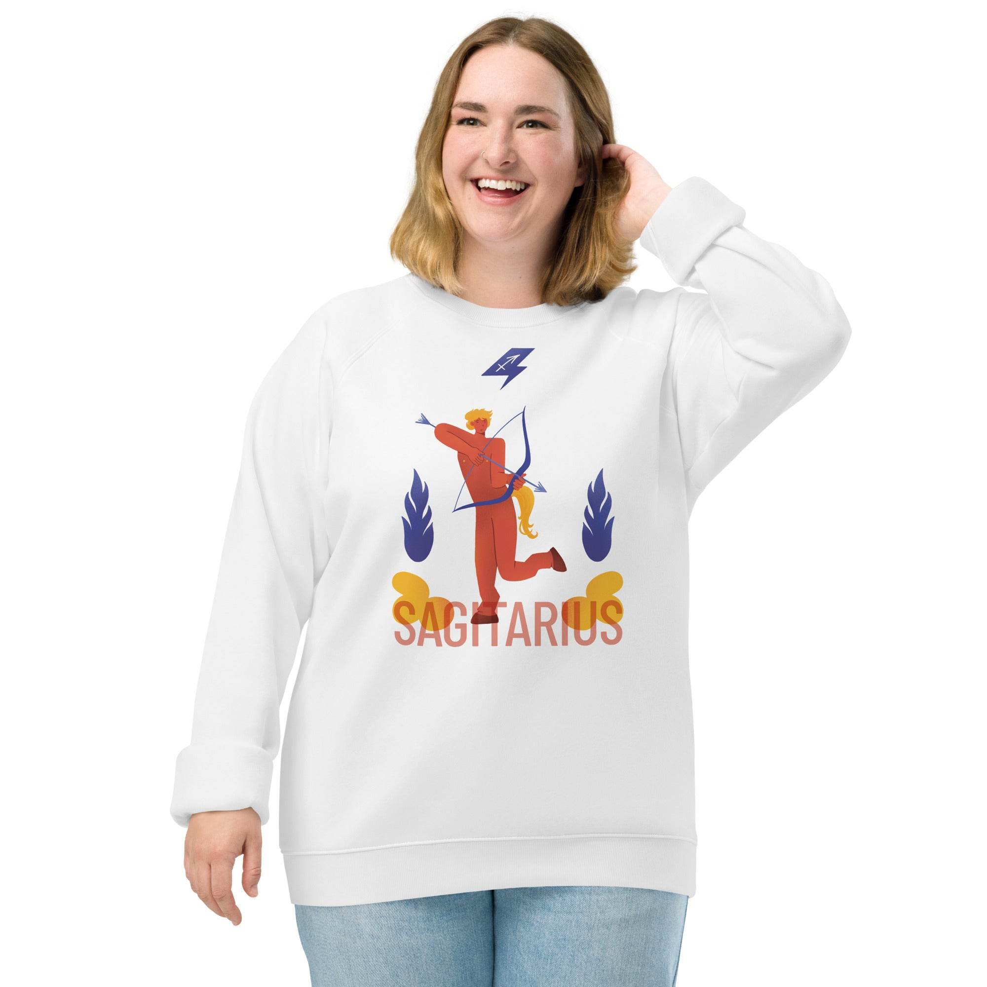 Sagittarius Unisex Organic Raglan Sweatshirt - Raw Edition - 