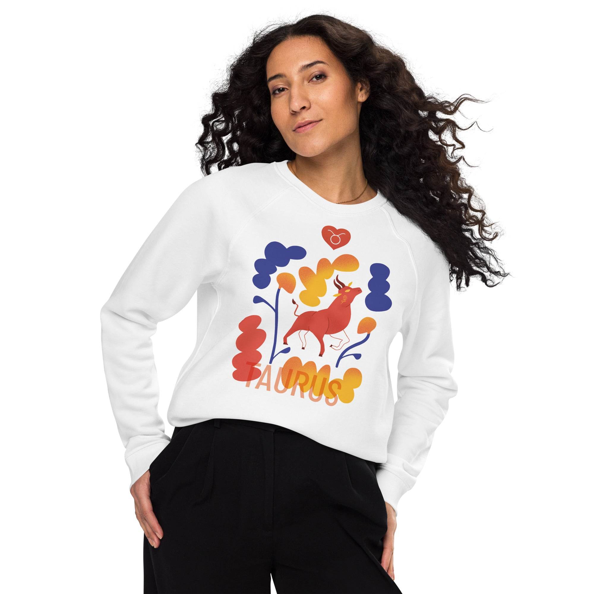 TAURUS Unisex Organic Raglan Sweatshirt Raw - 
