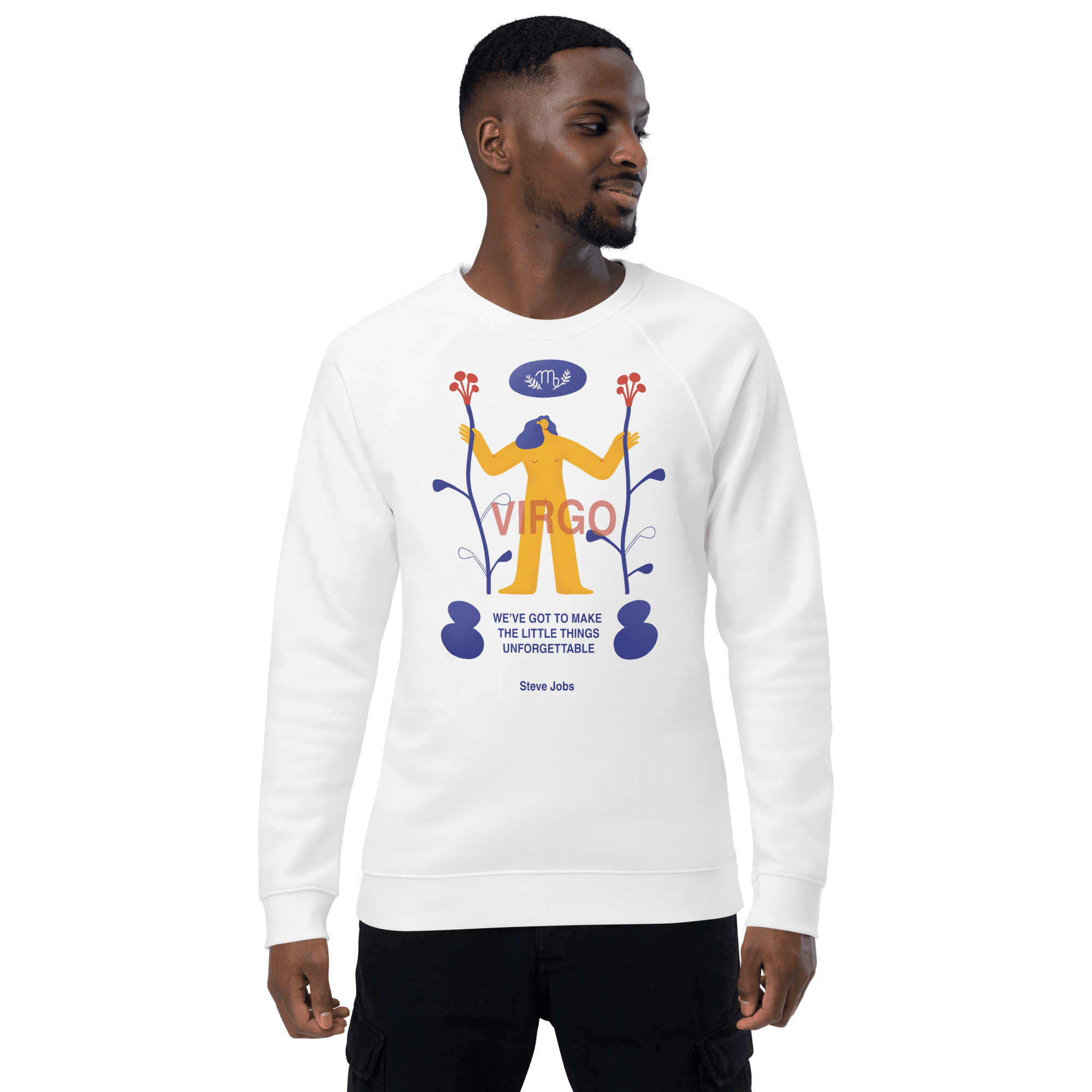 Virgo Unisex Organic Raglan Sweatshirt - Steve Jobs Edition - 
