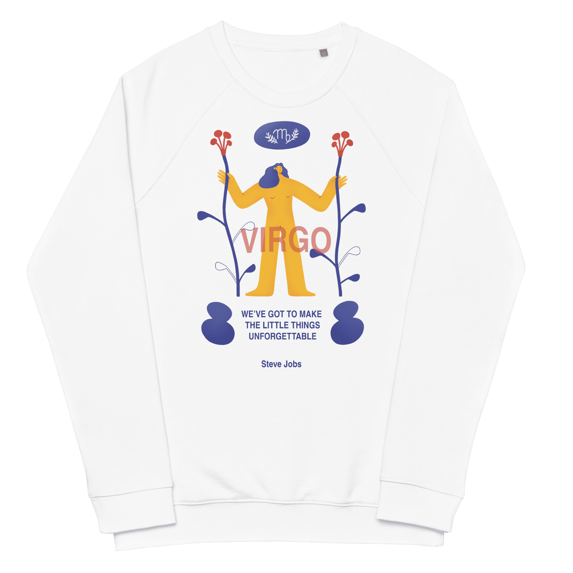 Virgo Unisex Organic Raglan Sweatshirt - Steve Jobs Edition - 