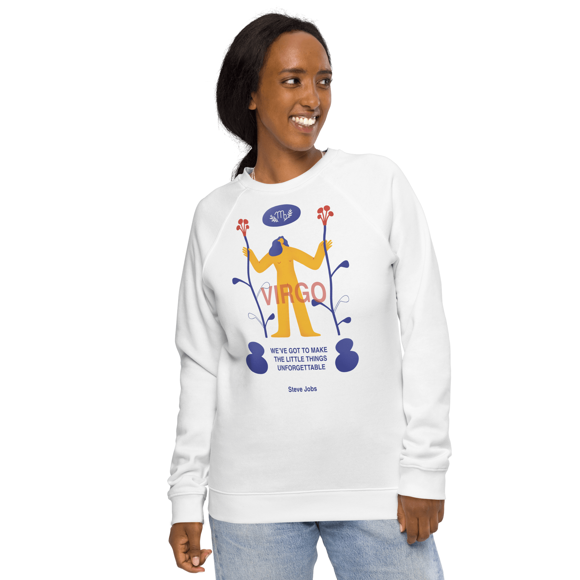 Virgo Unisex Organic Raglan Sweatshirt - Steve Jobs Edition - 
