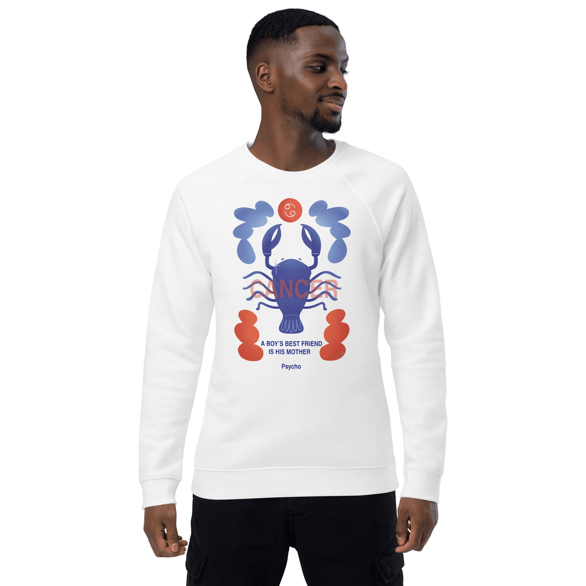 Cancer Unisex Organic Raglan Sweatshirt - Psycho Edition - 