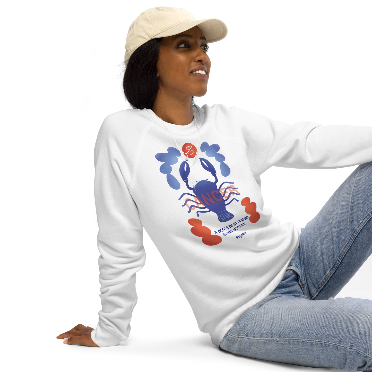 Cancer Unisex Organic Raglan Sweatshirt - Psycho Edition