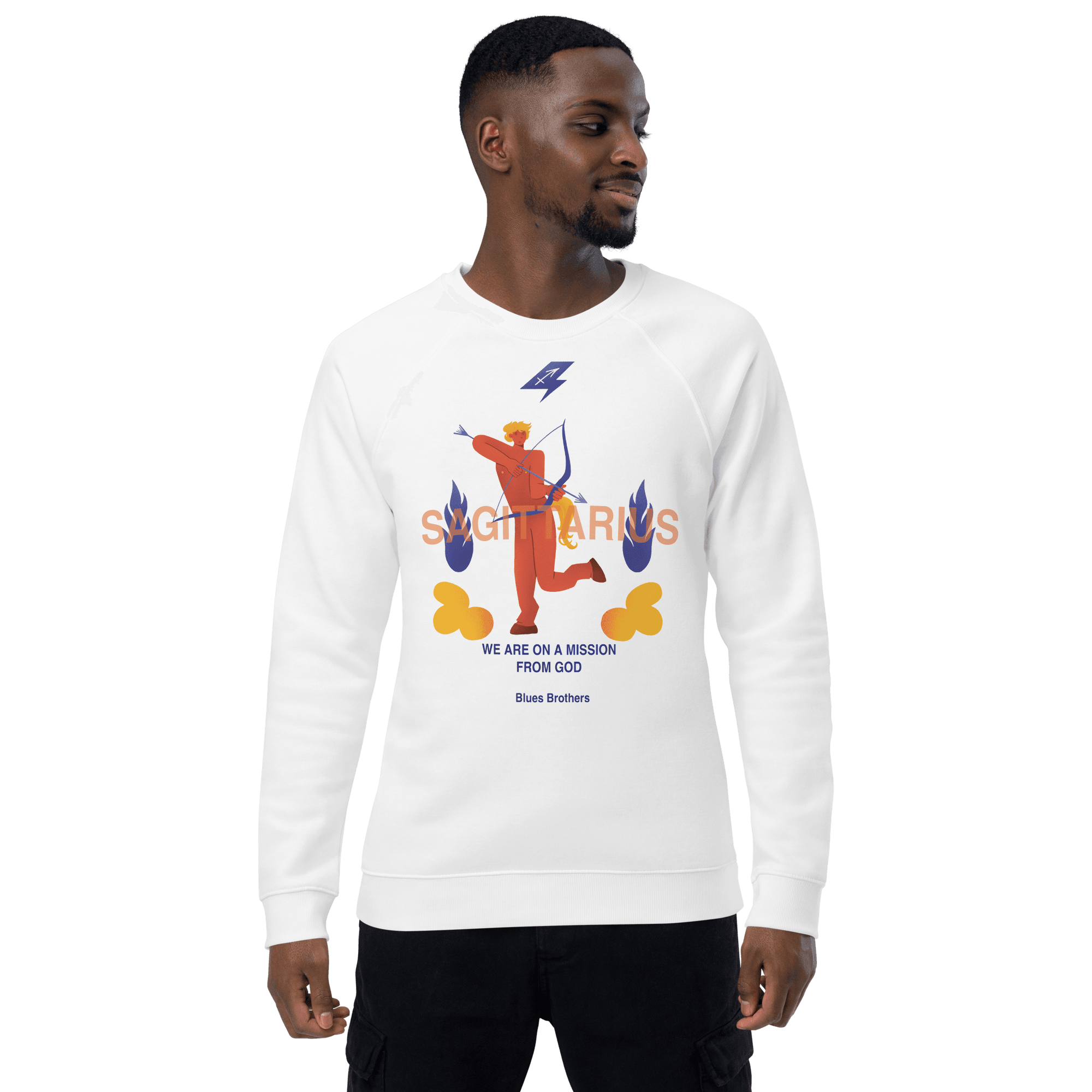 Sagittarius Unisex Organic Raglan Sweatshirt - The Blues Brothers Edition - 