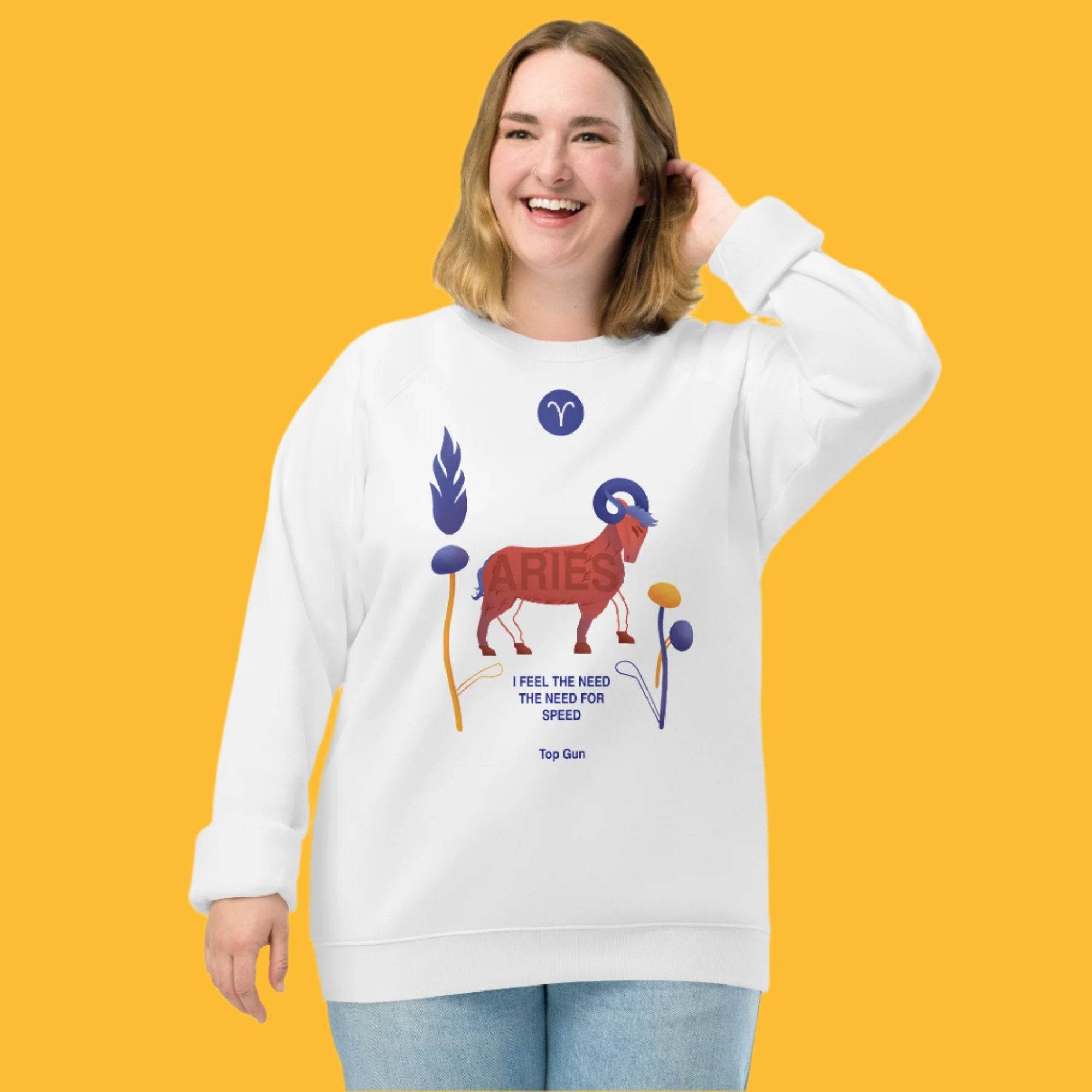 Aries Unisex Organic Raglan Sweatshirt Top Gun - Edition - 