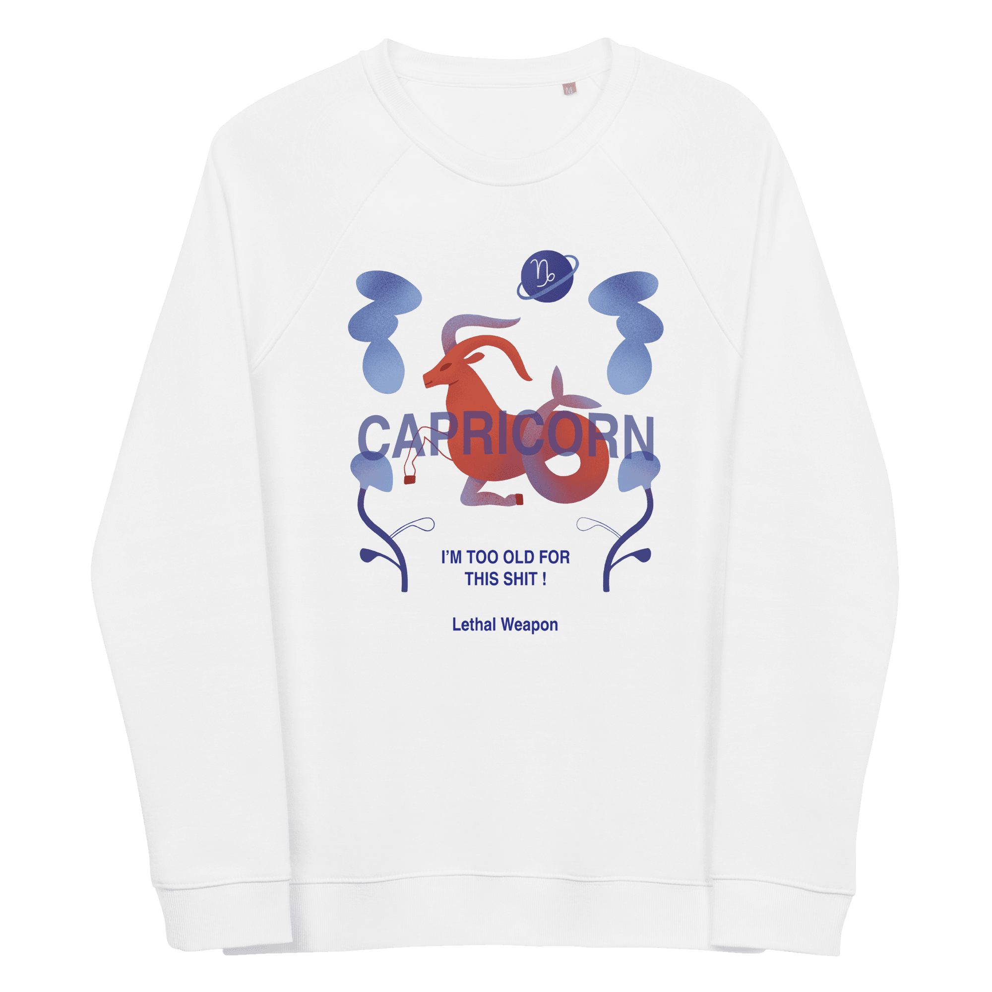 Capricorn Unisex Organic Raglan Sweatshirt - Lethal Weapon Edition - 