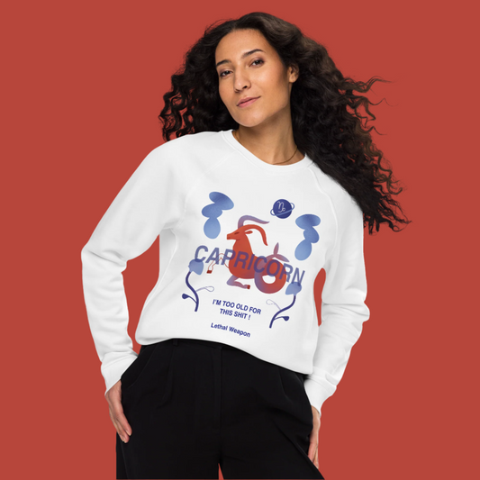 Capricorn Unisex Organic Raglan Sweatshirt - Lethal Weapon Edition