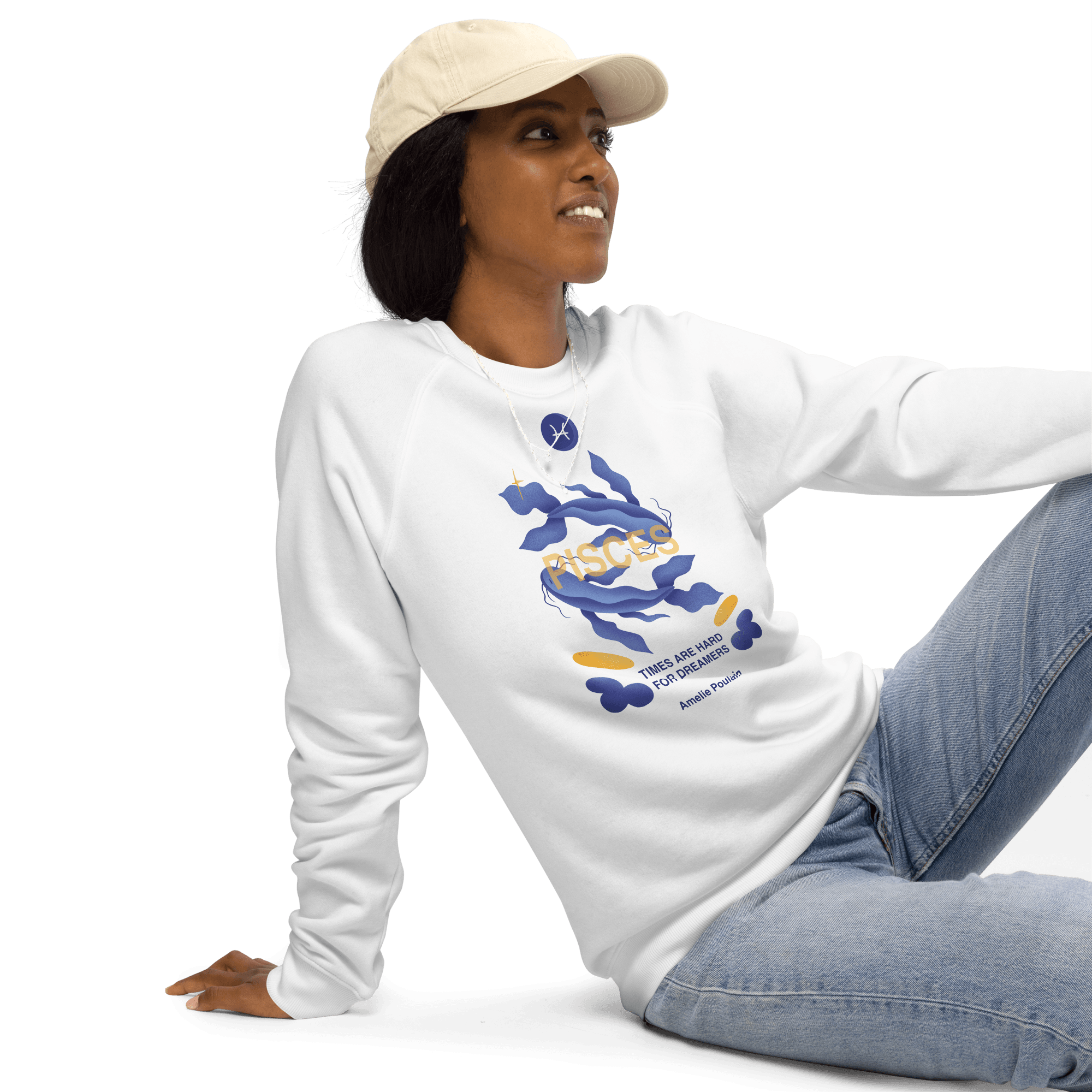 Pisces Unisex Organic Raglan Sweatshirt - Amelie Poulain Edition - 