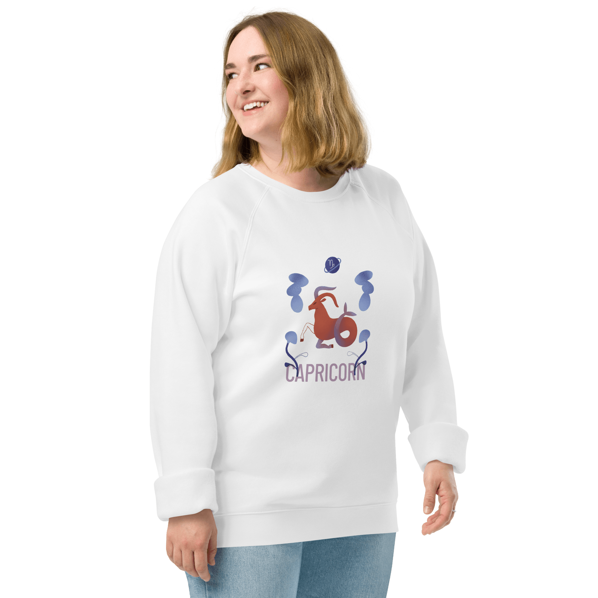 Capricorn Unisex Organic Raglan Sweatshirt - Raw Edition - 