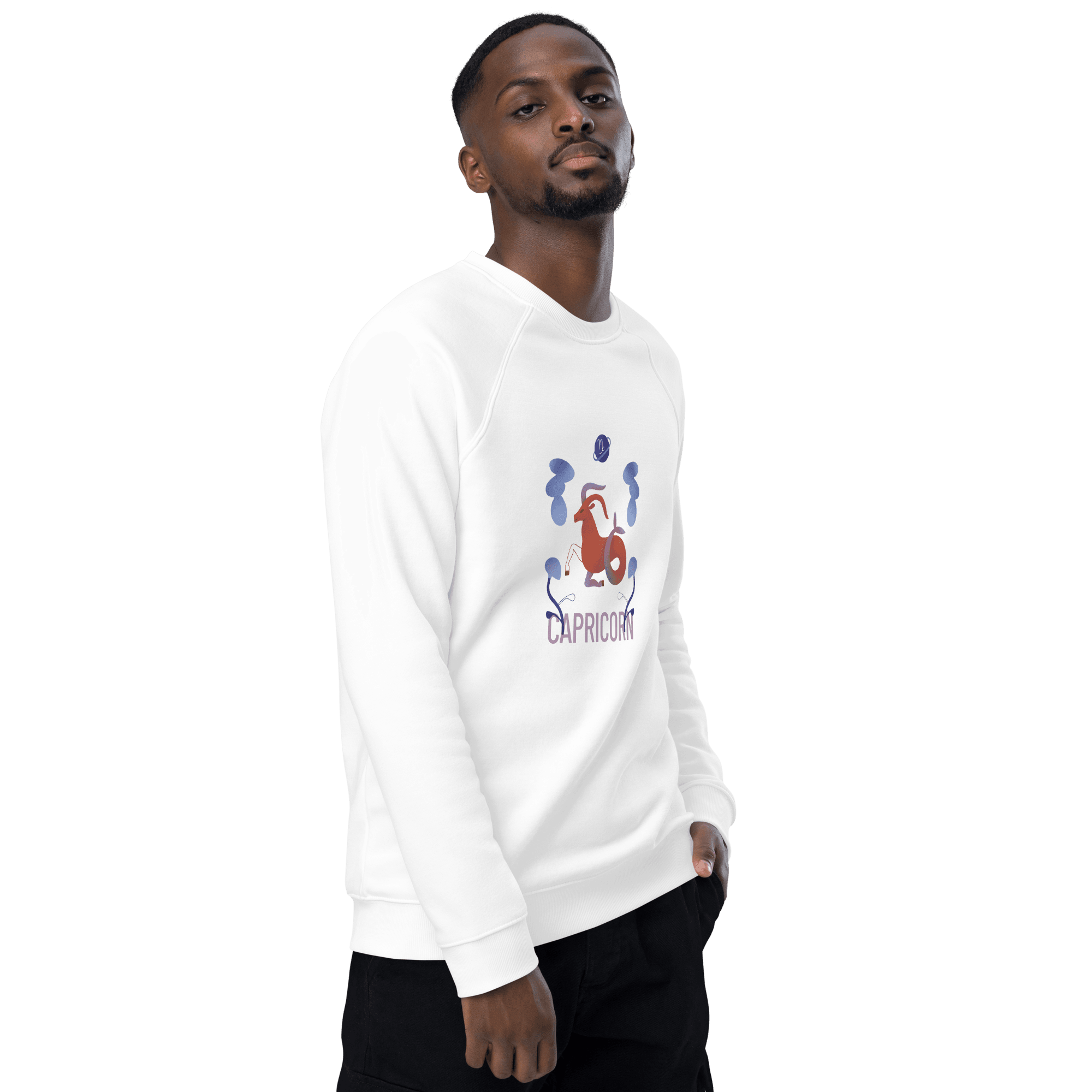 Capricorn Unisex Organic Raglan Sweatshirt - Raw Edition - 