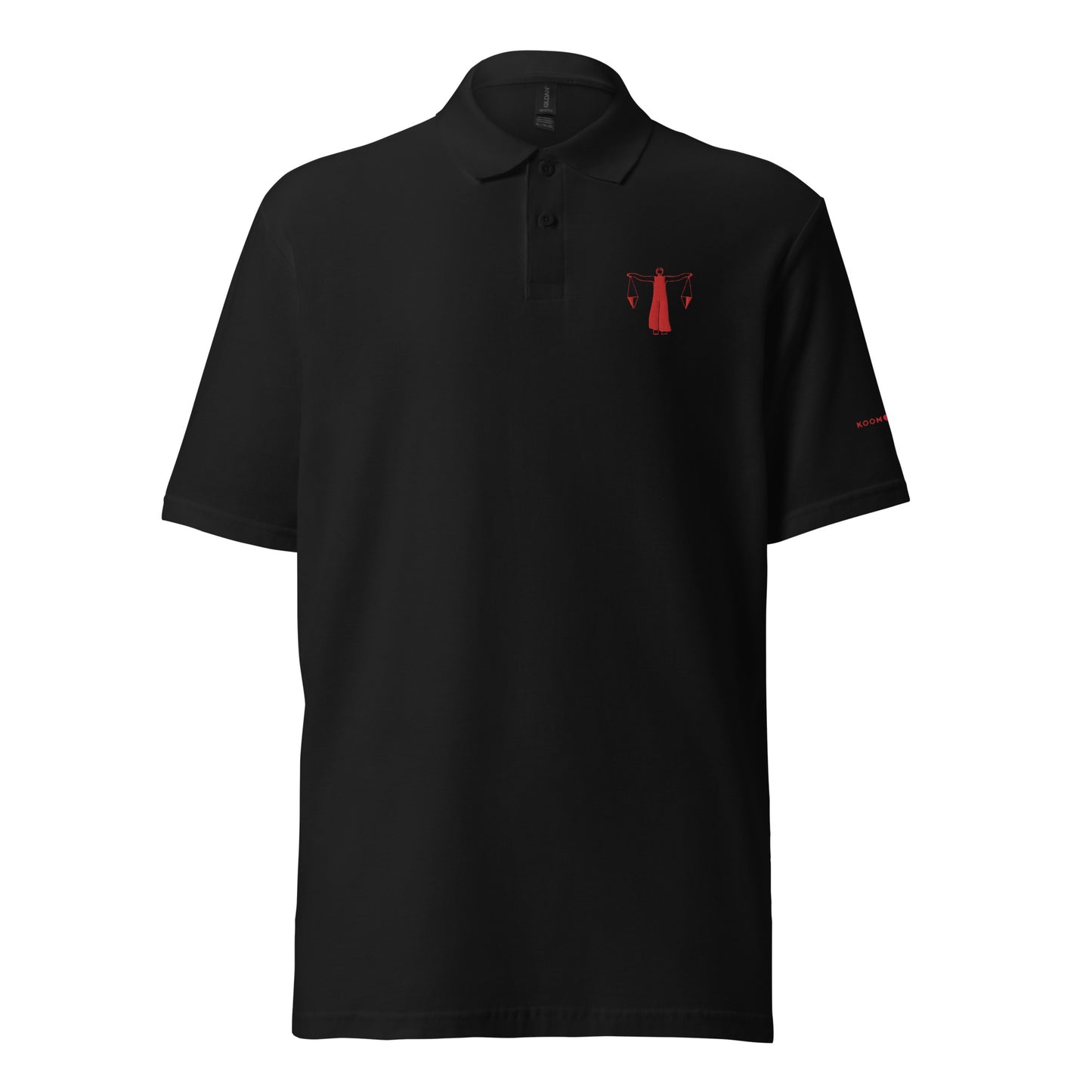 Unisex pique polo shirt LIBRA RED