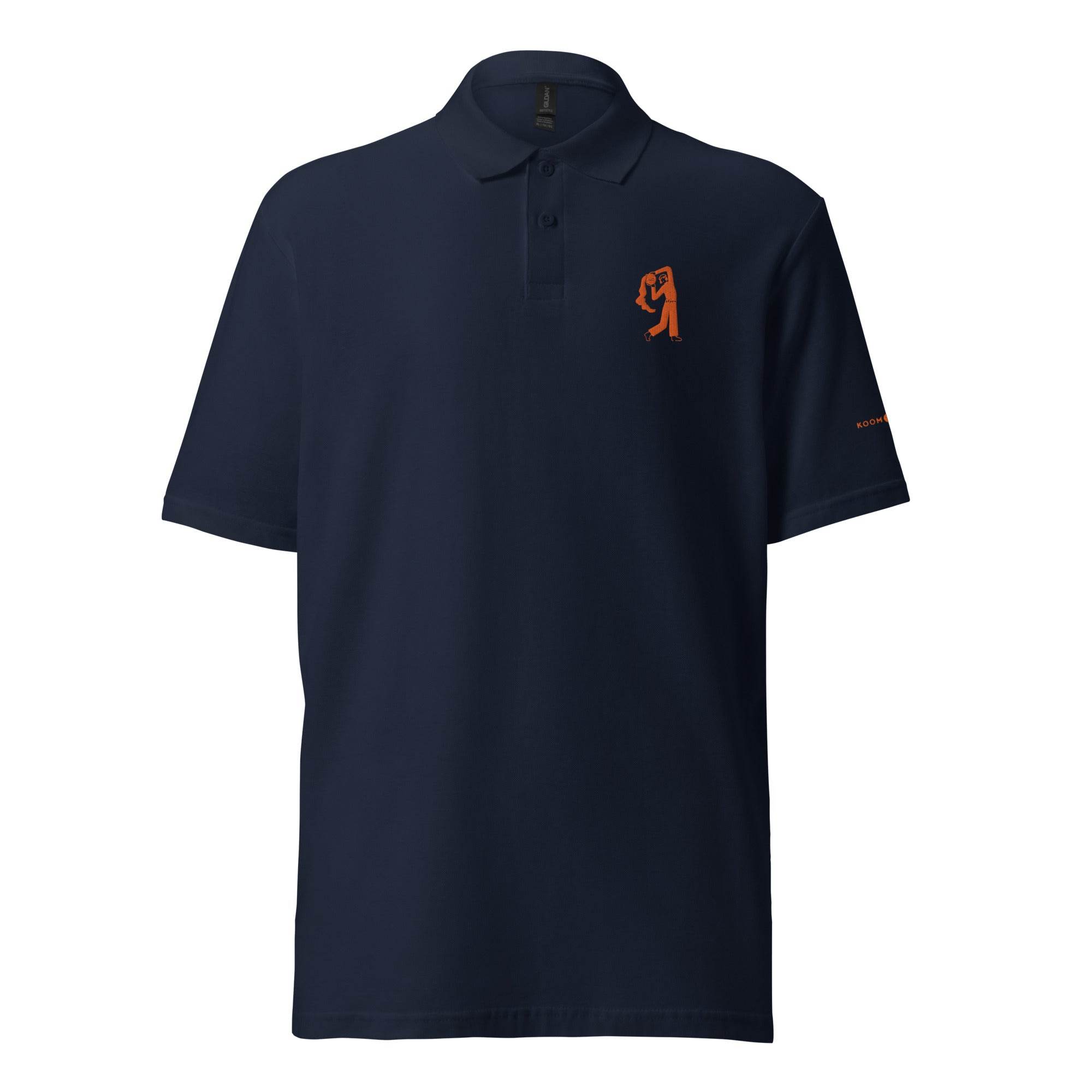 Unisex pique polo shirt AQUARIUS ORANGE - 