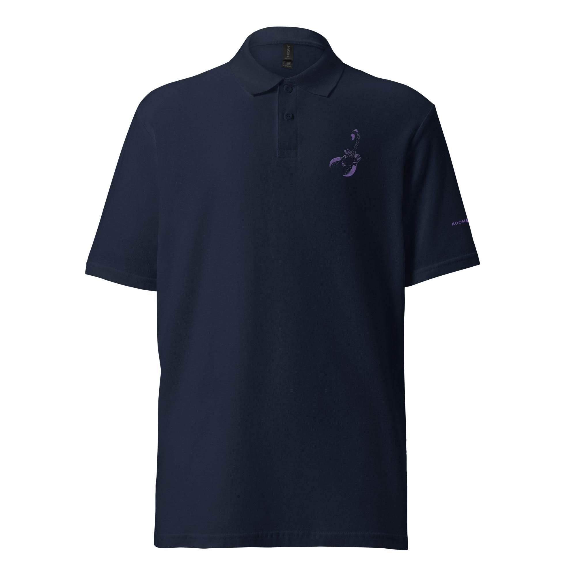 Unisex pique polo shirt SCORPIO PURPLE - 