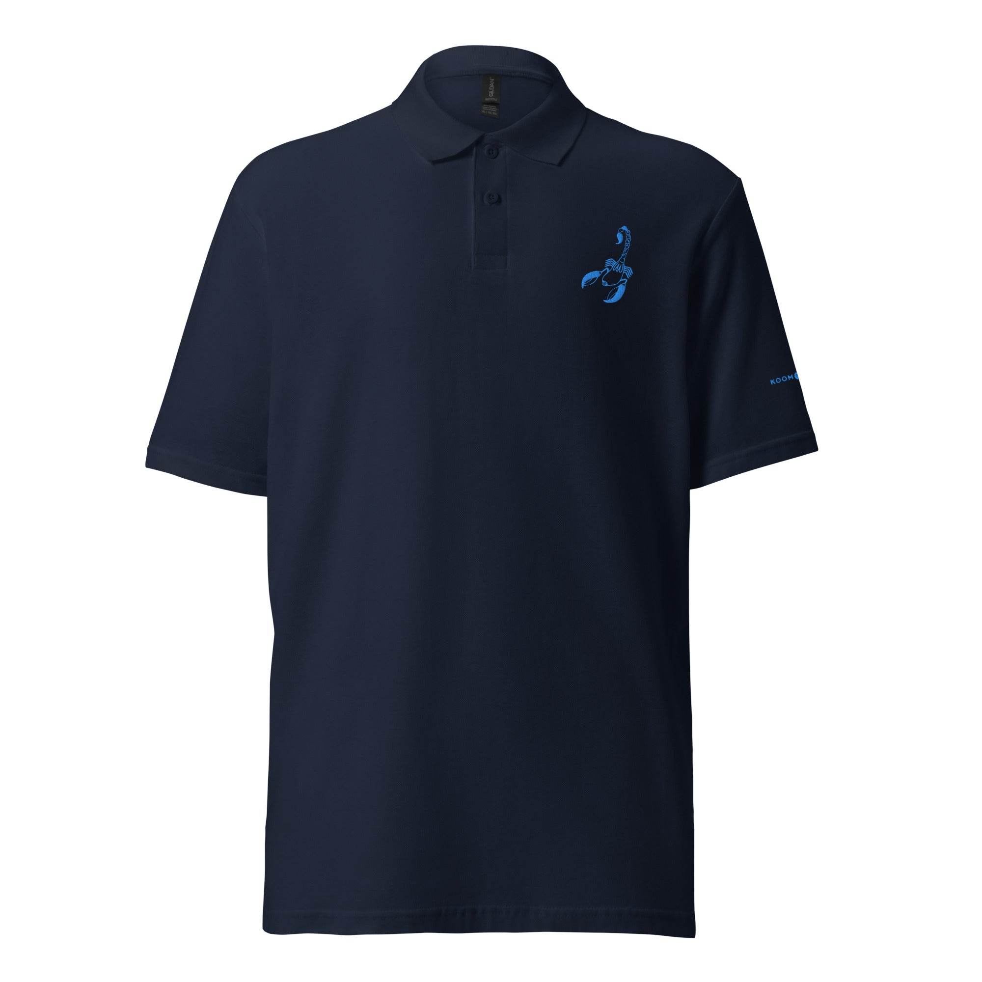 Unisex pique polo shirt SCORPIO TURQUOISE - 