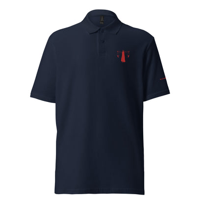 Unisex pique polo shirt LIBRA RED