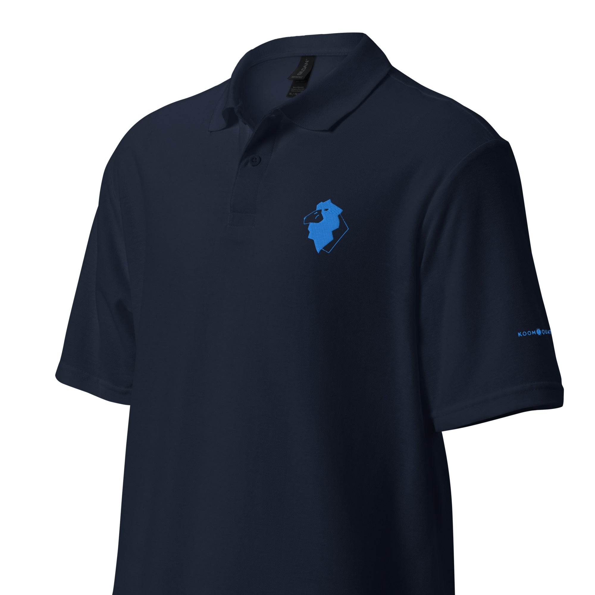 Unisex pique polo shirt LEO TURQUOISE - 