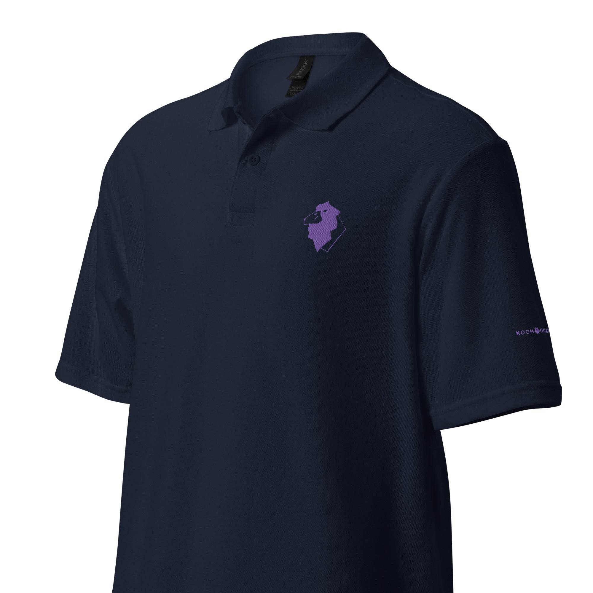 Unisex pique polo shirt LEO PURPLE - 