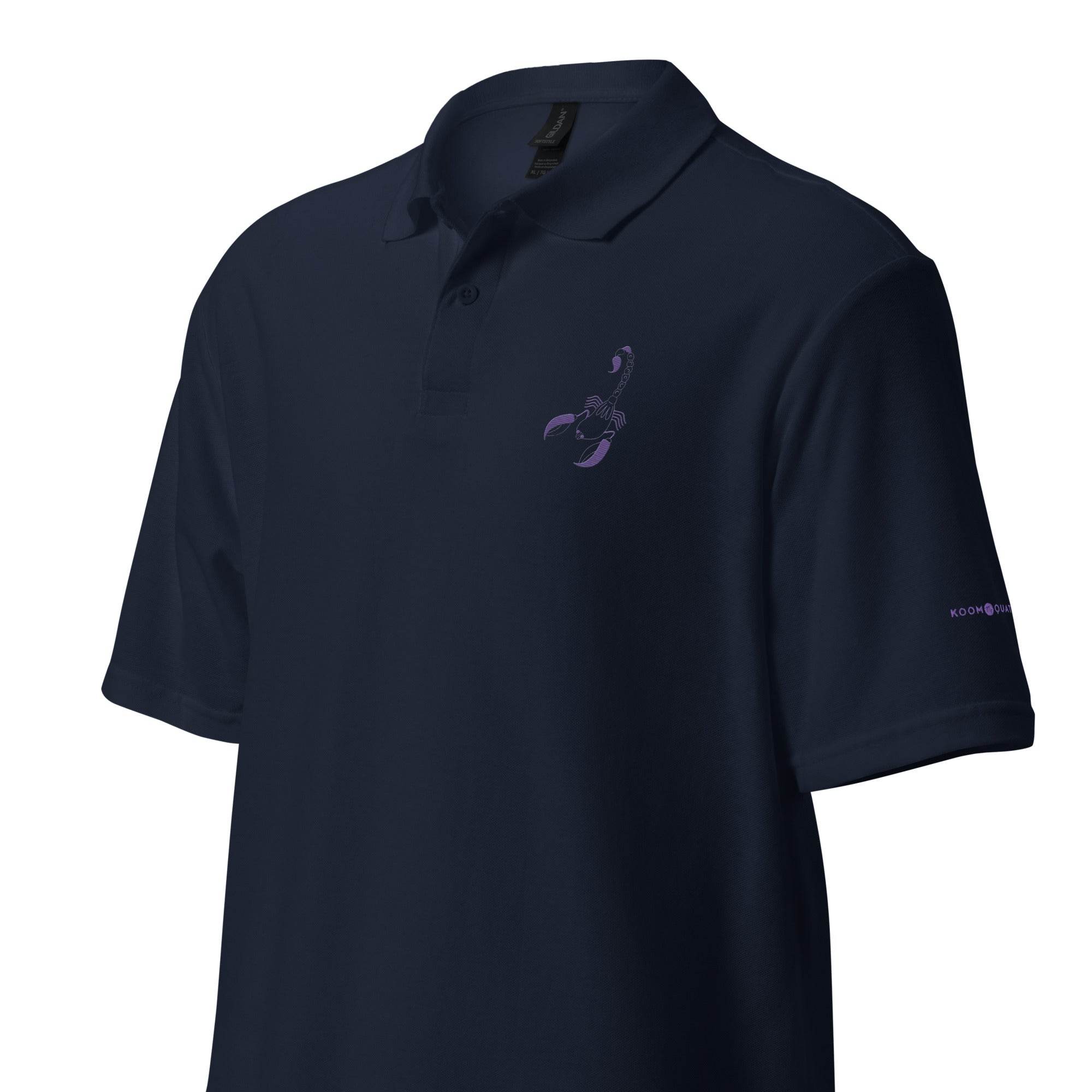 Unisex pique polo shirt SCORPIO PURPLE - 