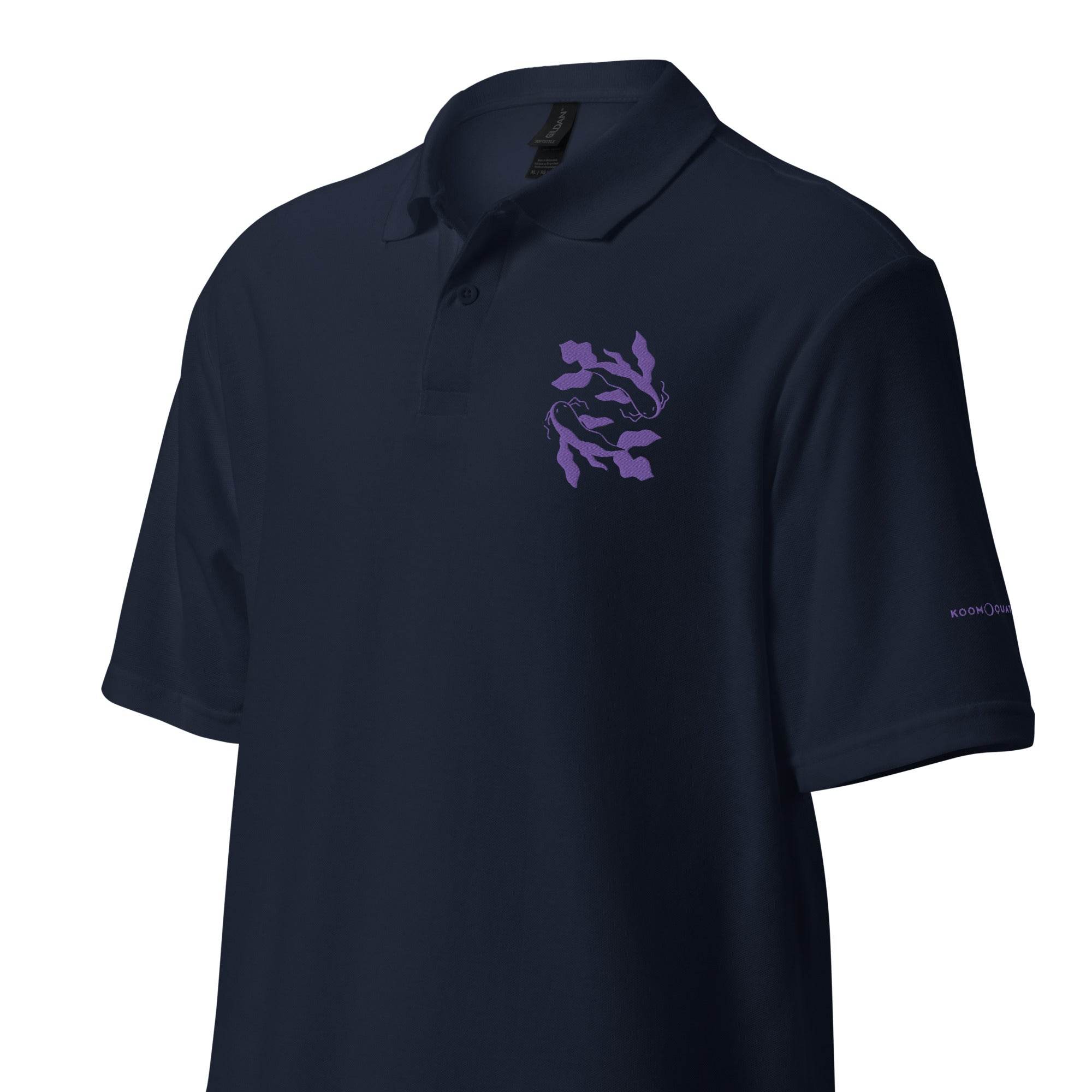 Unisex pique polo shirt PISCES PURPLE - 