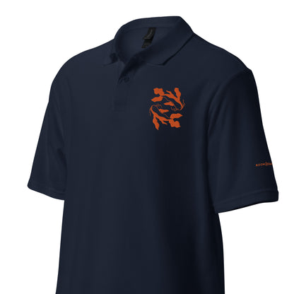 Unisex pique polo shirt PISCES ORANGE