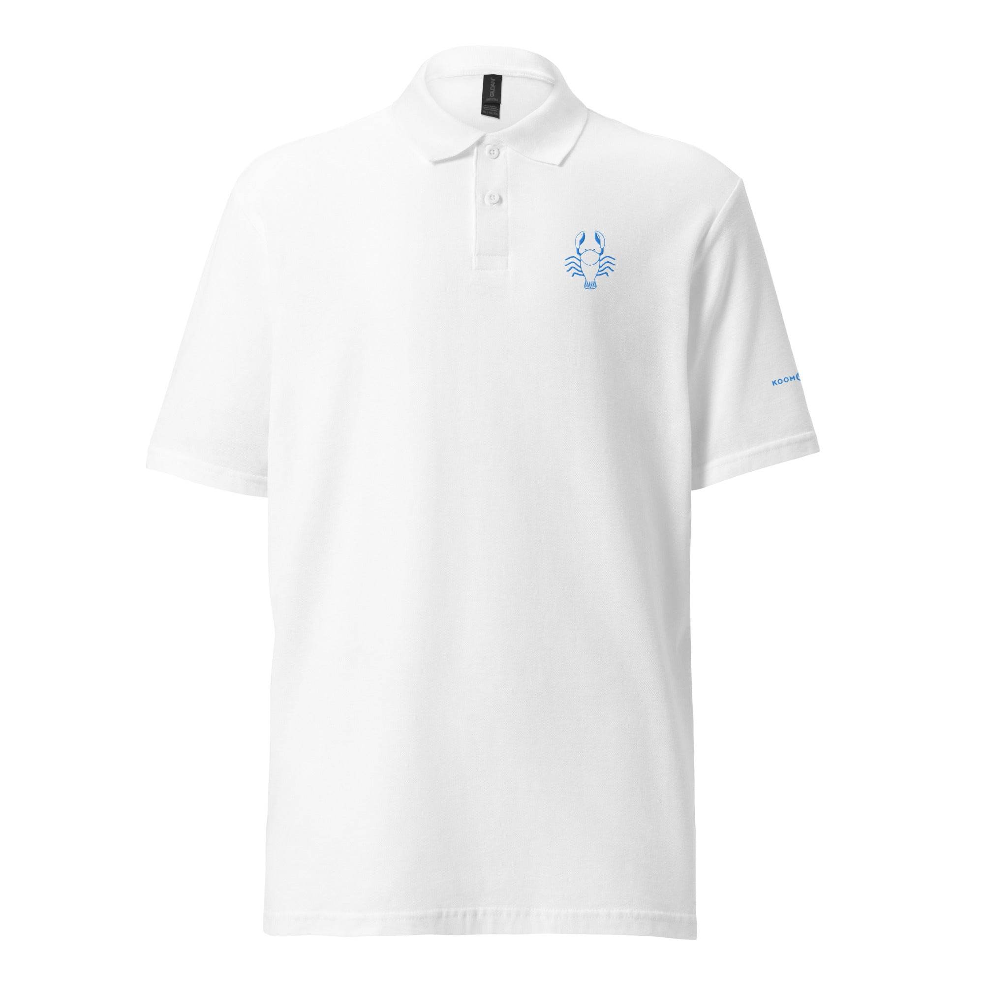 Unisex pique polo shirt CANCER TURQUOISE - 