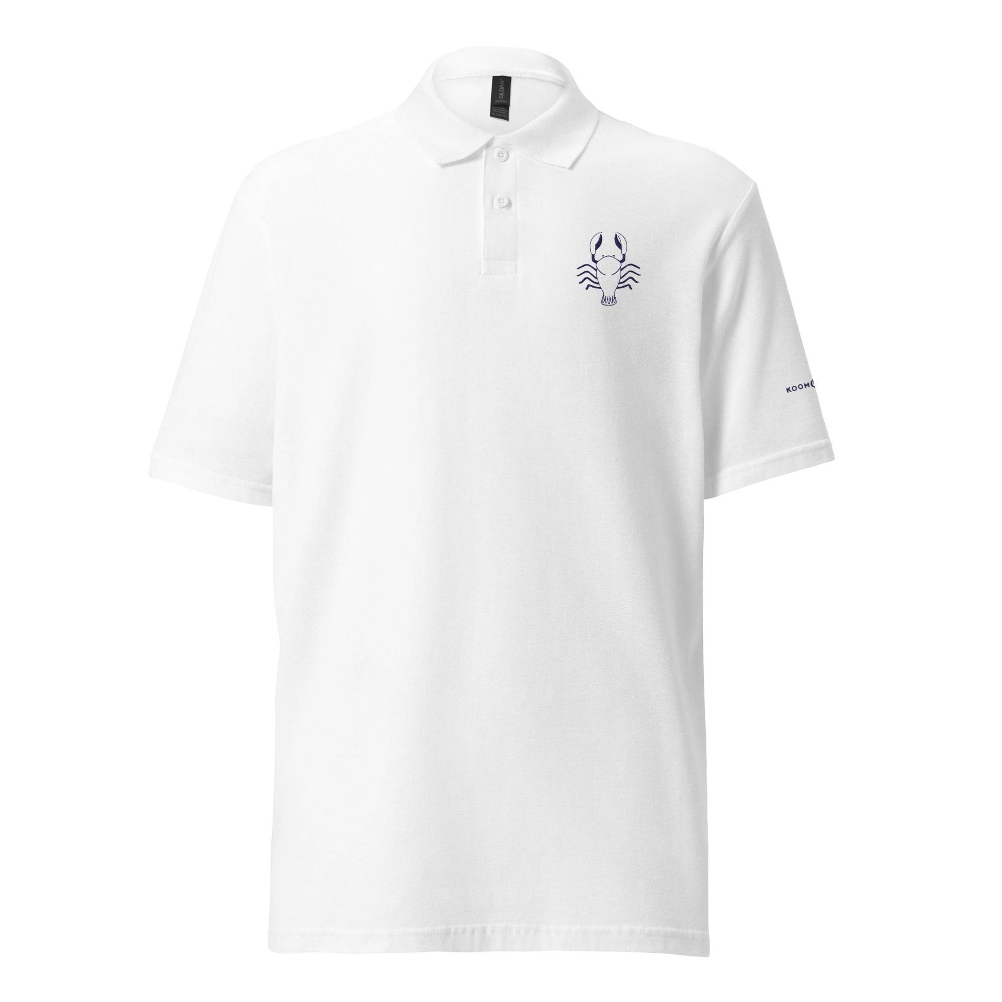 Unisex pique polo shirt CANCER BLUE NAVY - 