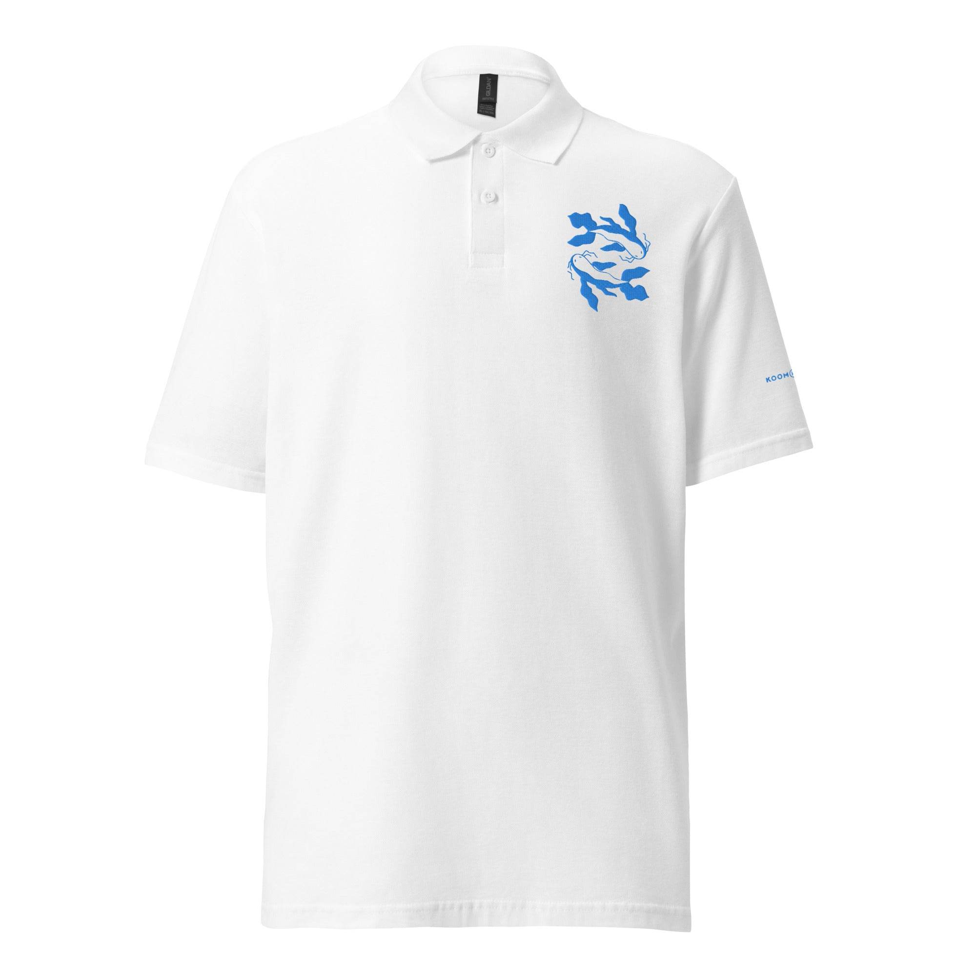 Unisex pique polo shirt PISCES PURPLE TURQUOISE - 