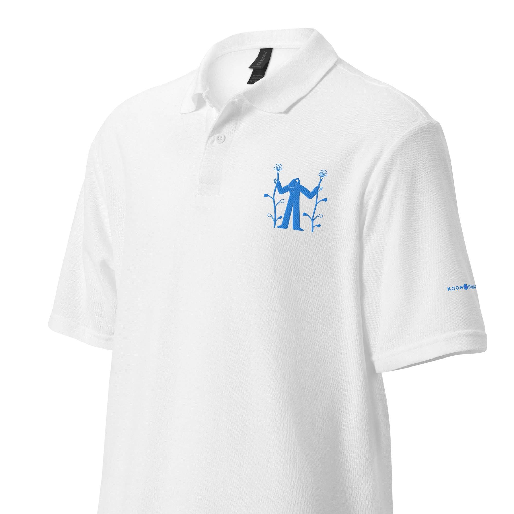 Unisex pique polo shirt VIRGO TURQUOISE - 