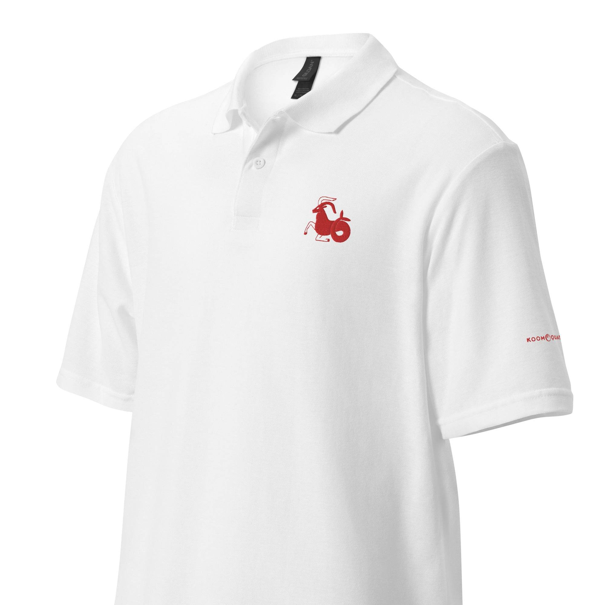 Unisex pique polo shirt Capricorn - Red - 
