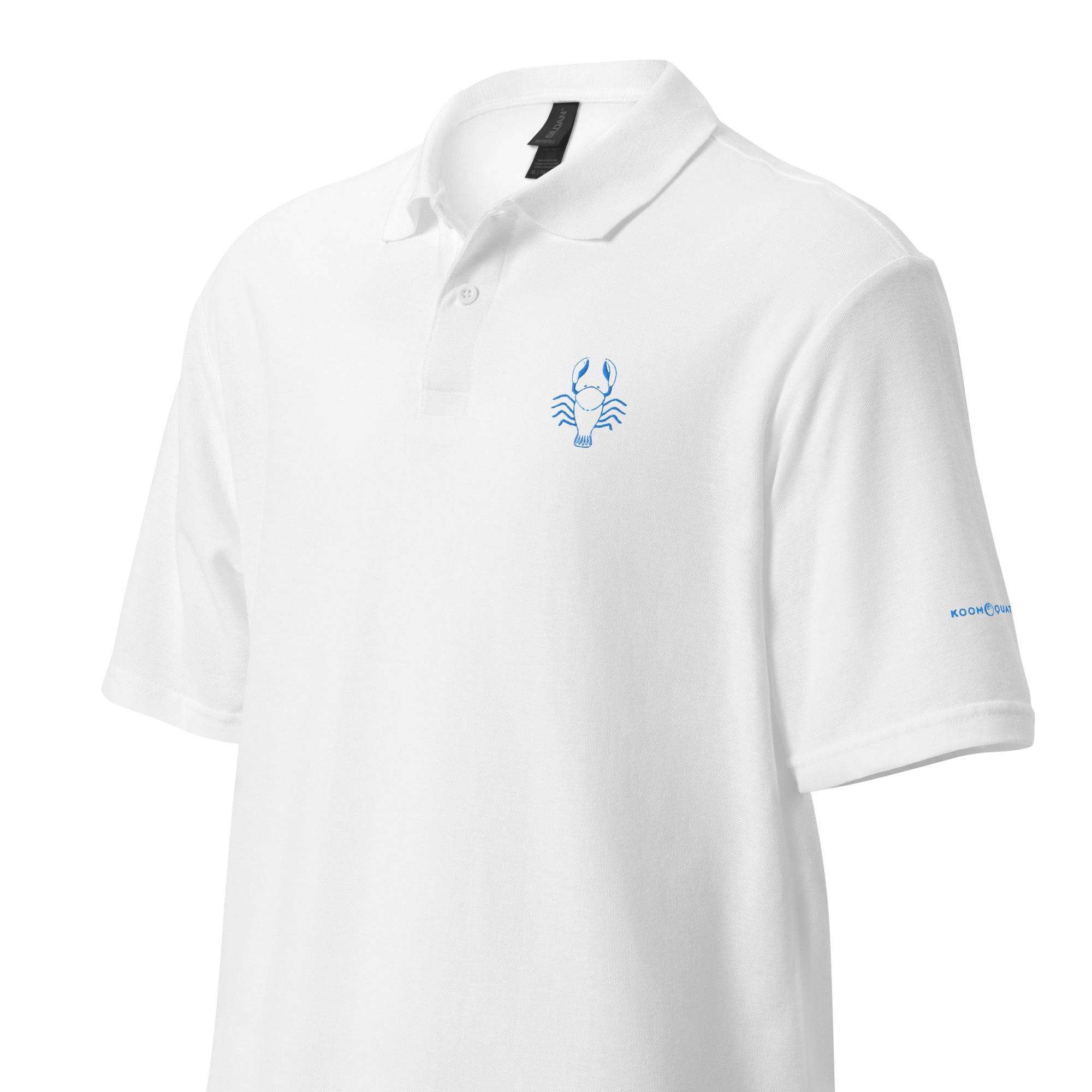 Unisex pique polo shirt CANCER TURQUOISE - 