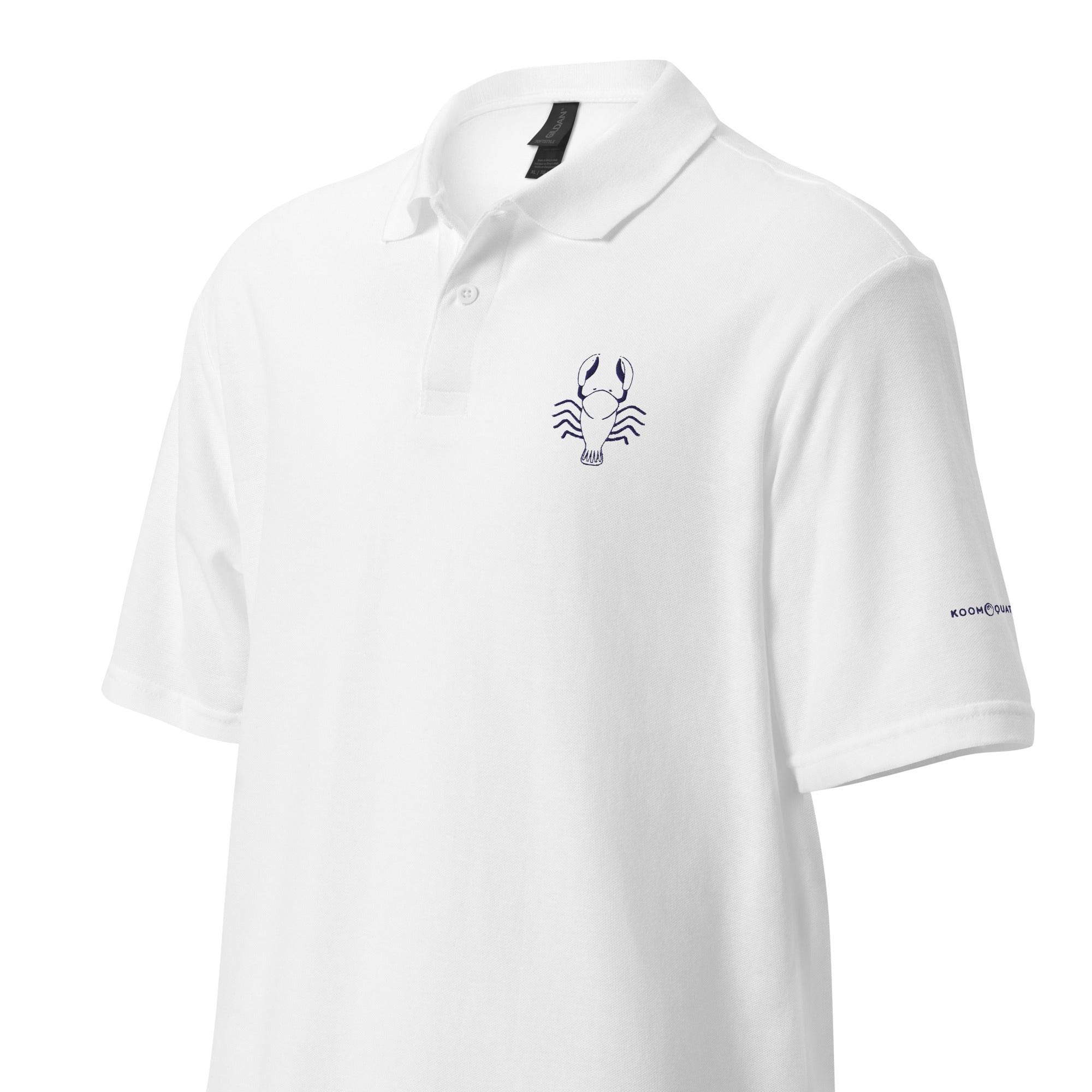Unisex pique polo shirt CANCER BLUE NAVY - 