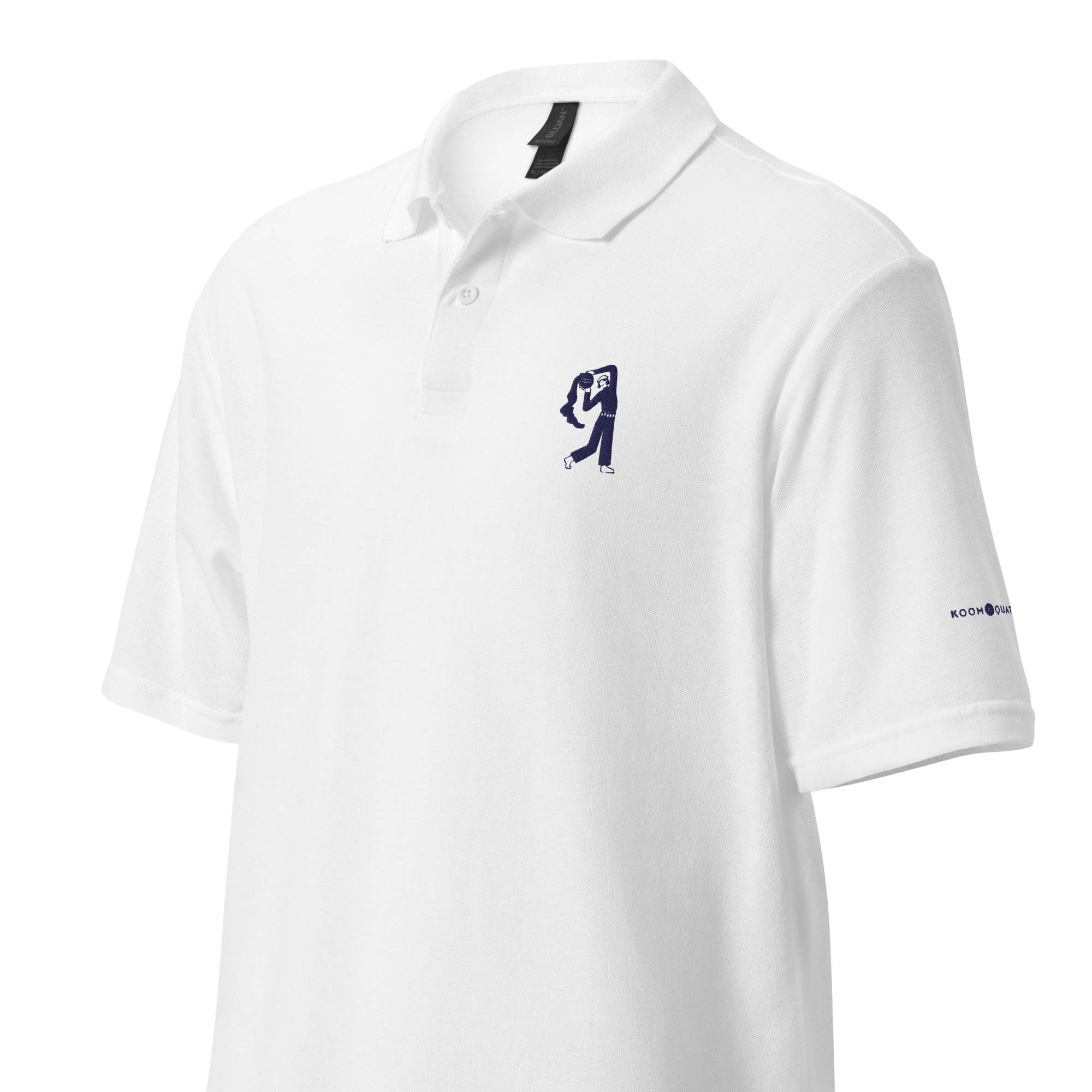 Unisex pique polo shirt AQUARIUS BLUE NAVY - 