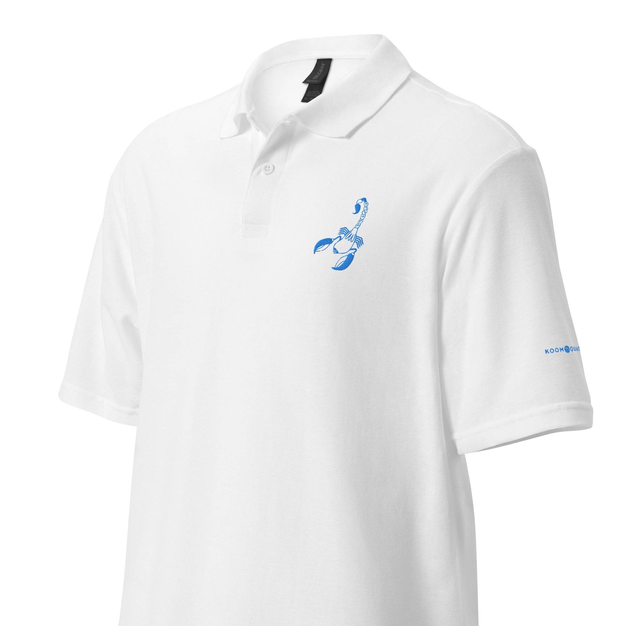 Unisex pique polo shirt SCORPIO TURQUOISE - 
