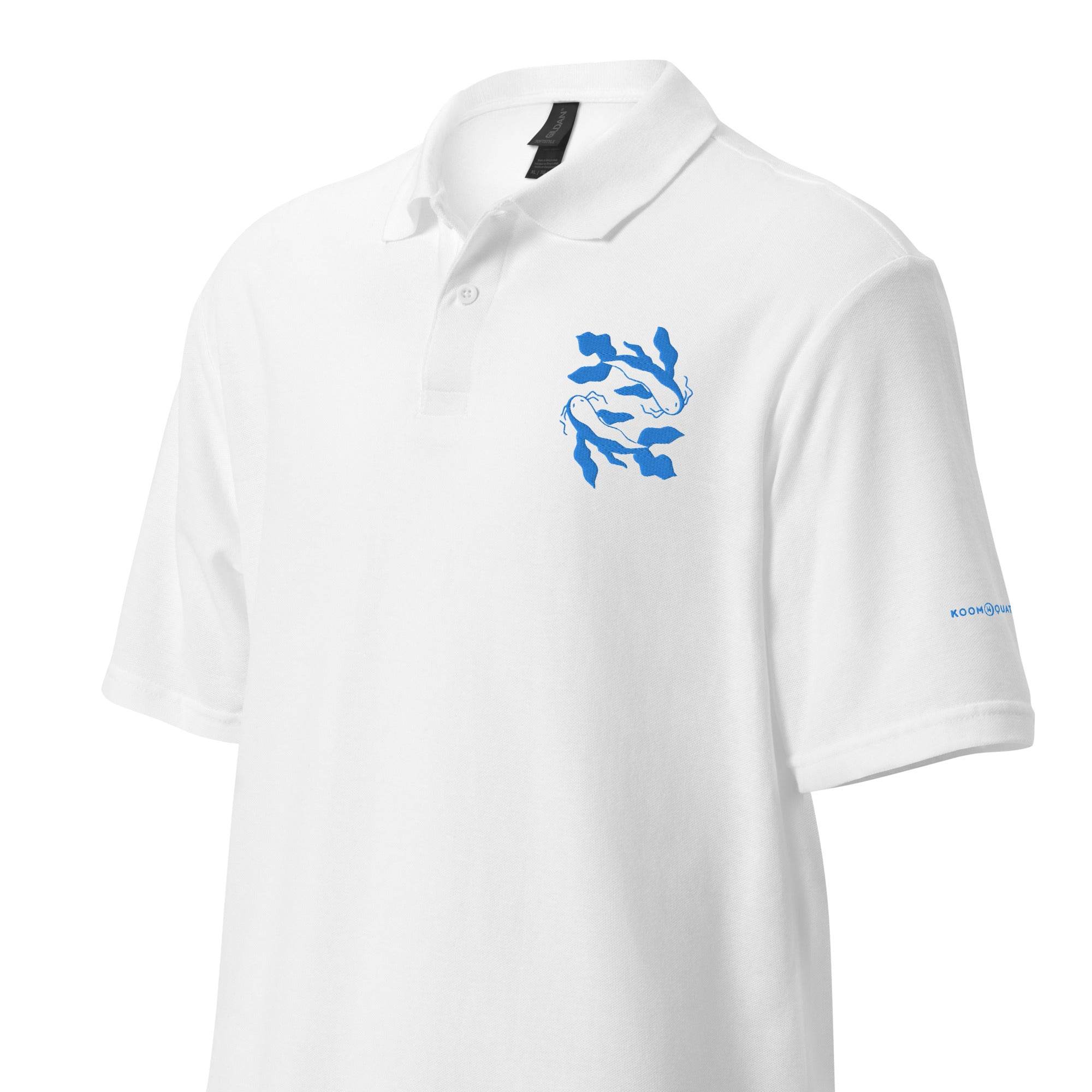 Unisex pique polo shirt PISCES PURPLE TURQUOISE - 